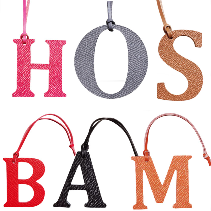 Monogram Keychain Leather - Toptan lüks hakiki doğal deri İlk