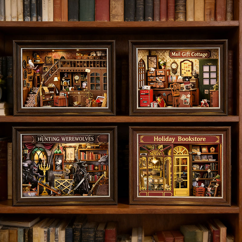 Engraved Wood Frame - DIY 3D Ahşap Kitap Köşesi Kiti
