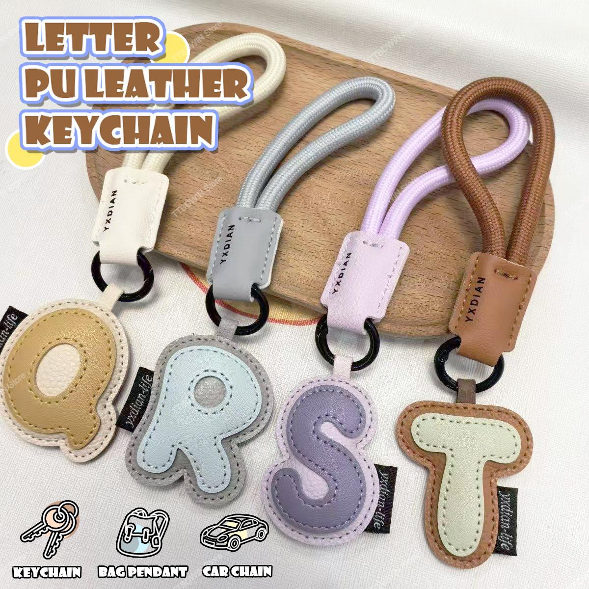 Monogram Keychain Leather - 26 Alfabe PU Deri Anahtarlık Moda