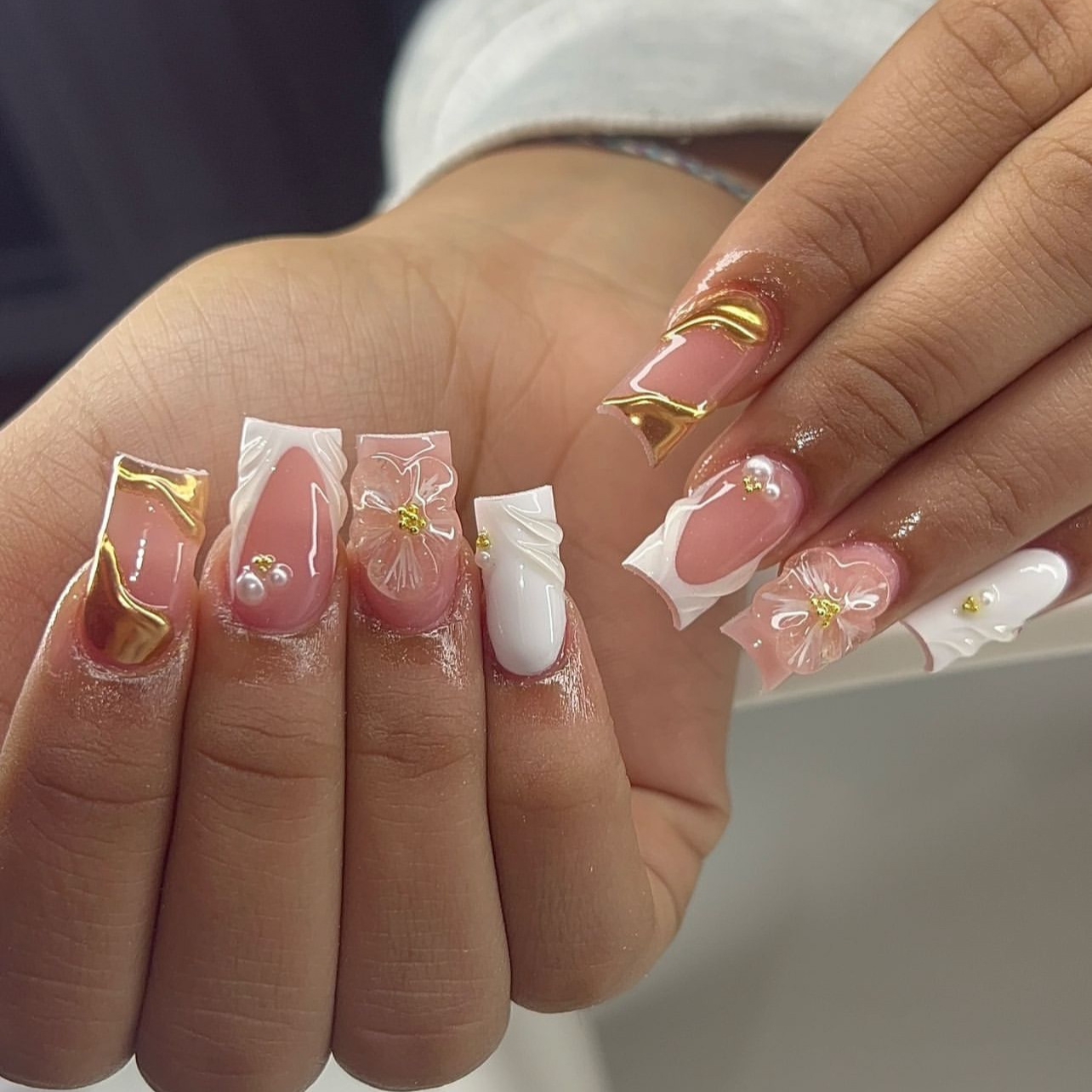 Pressed Flower Art - 24 adet tatlı orta kare yanlış