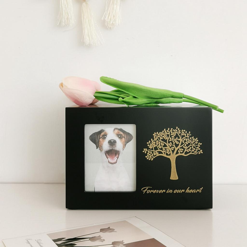 Engraved Wood Frame - Fotoğraf çerçevesi ahşap kedi külleri hatıra