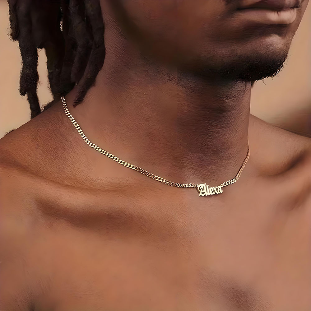 Gotik Yazılı Özel İsimli Küba  - Name Necklace Custom incelemesi ve fiyatı