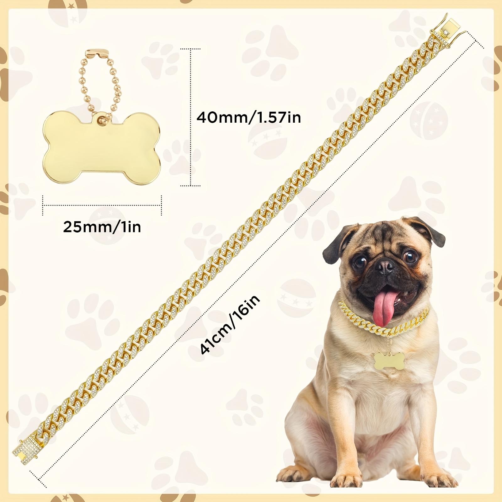 16 inç özel köpek zinciri tasm - Pet Portrait Custom incelemesi ve fiyatı