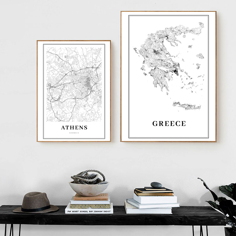 Yunanistan yol haritası poster - Custom Star Map incelemesi ve fiyatı