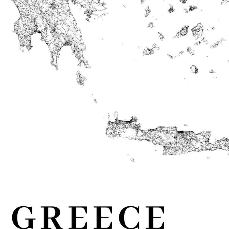 Yunanistan yol haritası poster - Custom Star Map incelemesi ve fiyatı