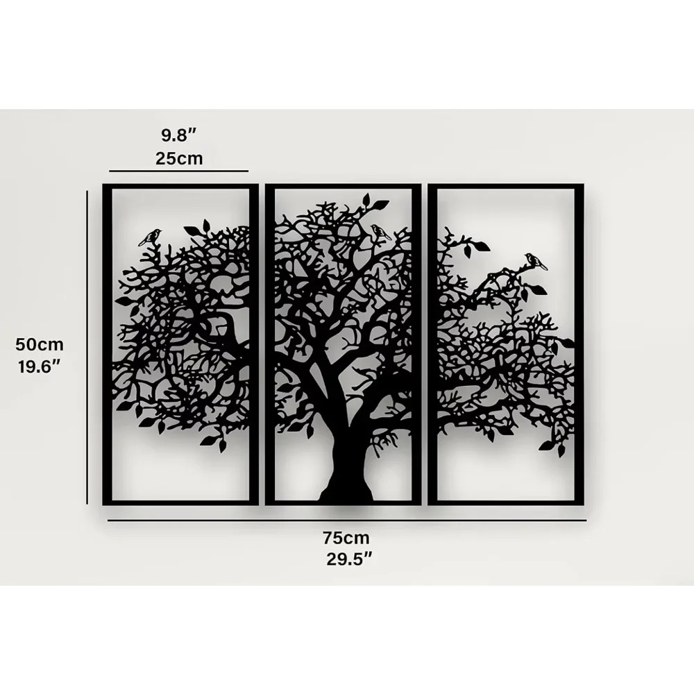 3 Adet Aile Ağacı Metal Duvar  - Family Tree Print incelemesi ve fiyatı